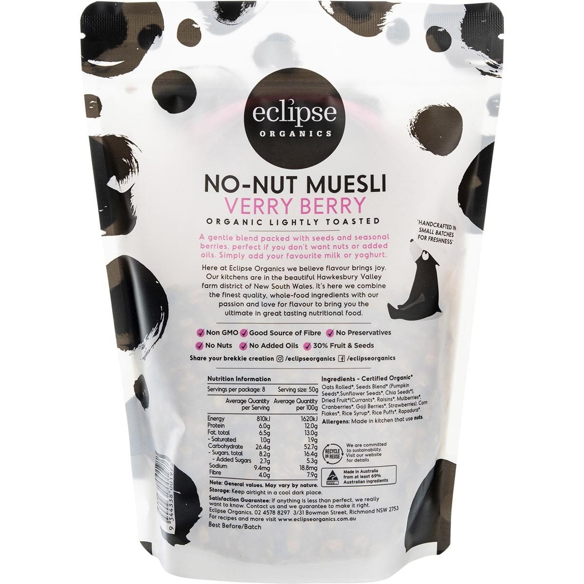 Eclipse Organics Organic Muesli Verry Berry Crunch