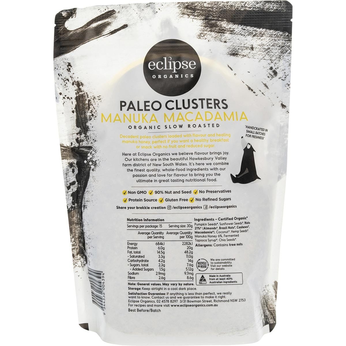 Eclipse Organics Organic Paleo Clusters Manuka Macadamia