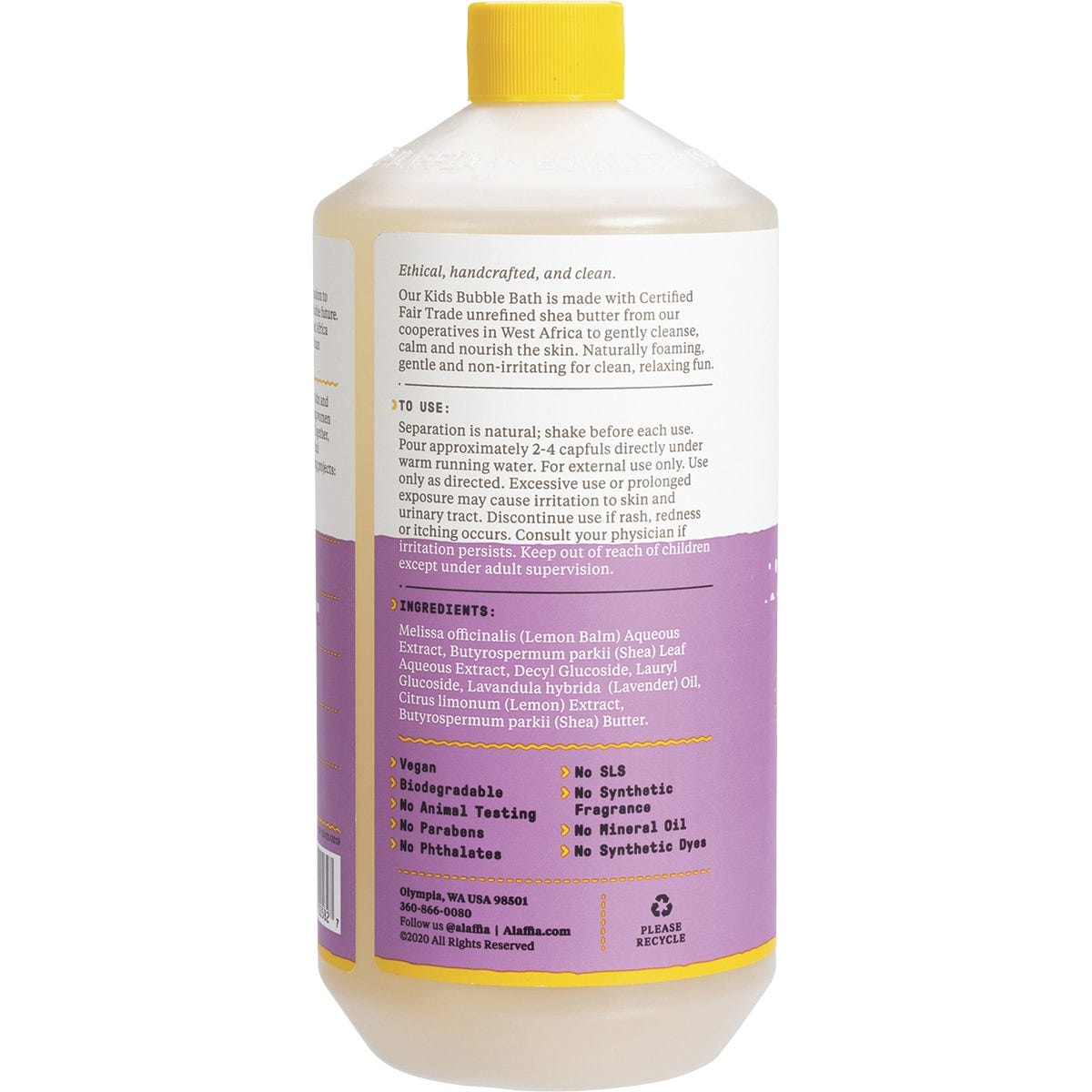 Alaffia Kids Bubble Bath - Lemon Lavender