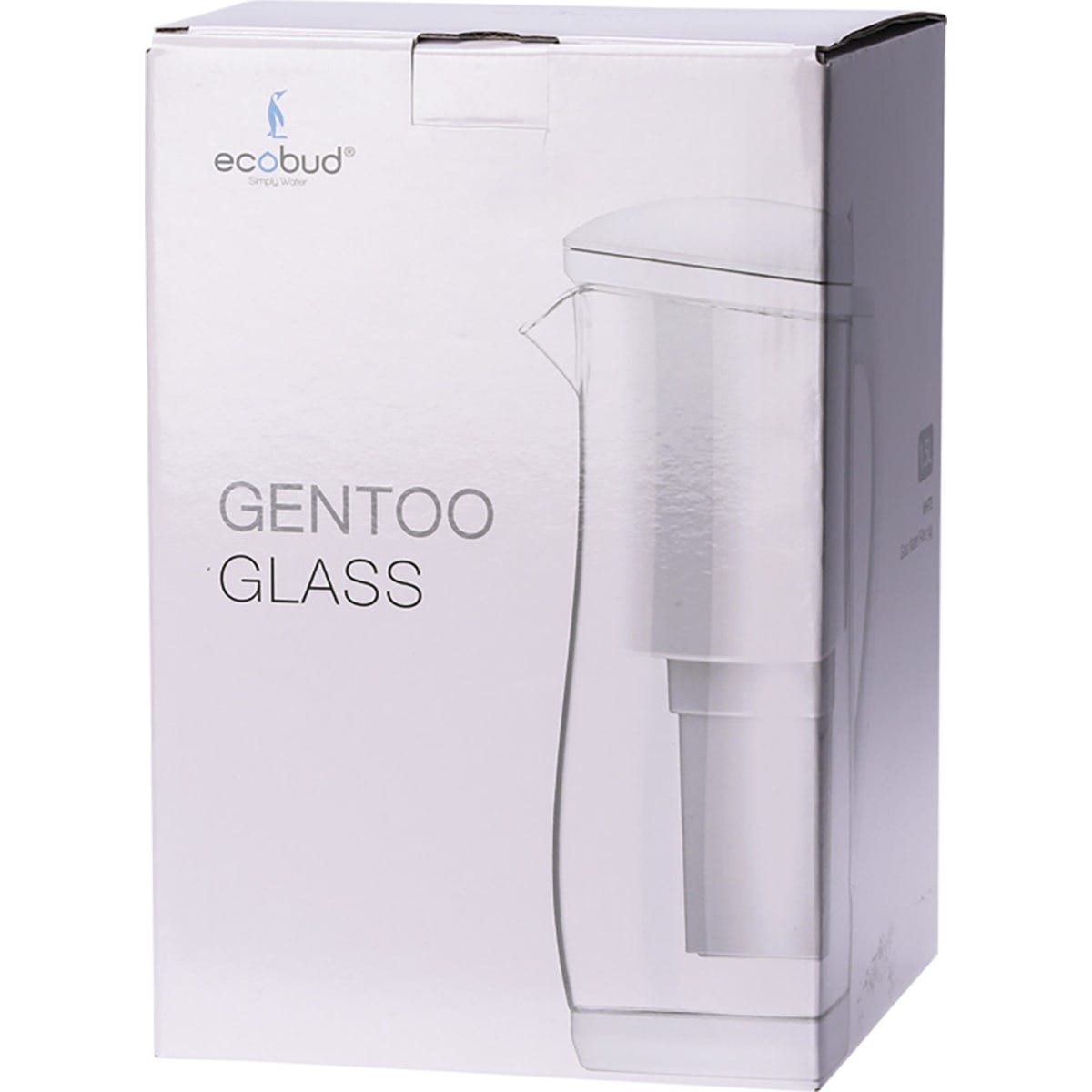 Ecobud Gentoo Glass Water Filter Jug White