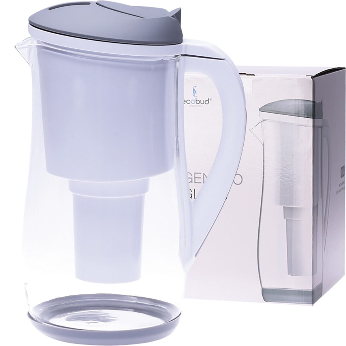 Gentoo Glass Water Filter Jug Grey & White