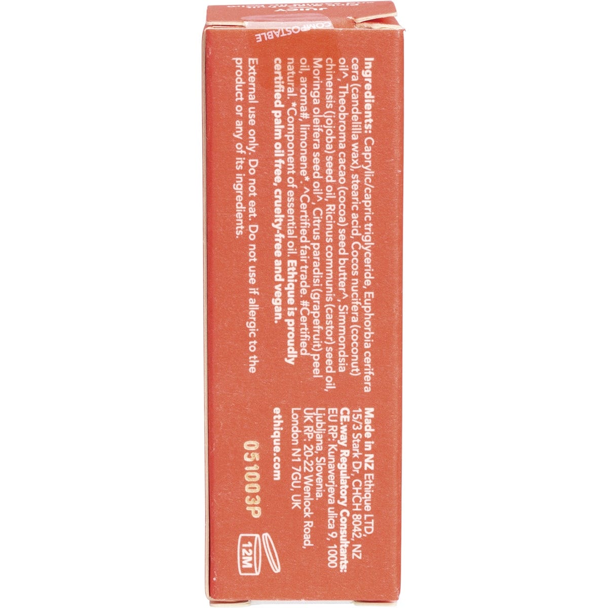 Ethique Lip Balm Juicy Pink Grapefruit & Vanilla