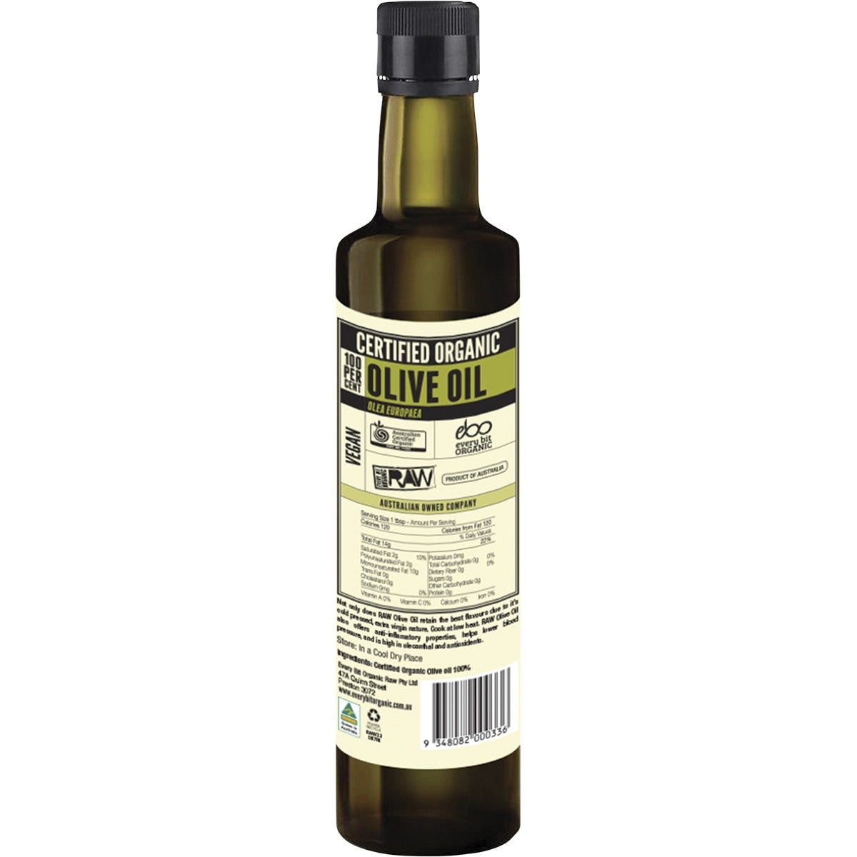 Every Bit Organic Raw Olive Oil Extra Virgin Cold Pressed Unrefined