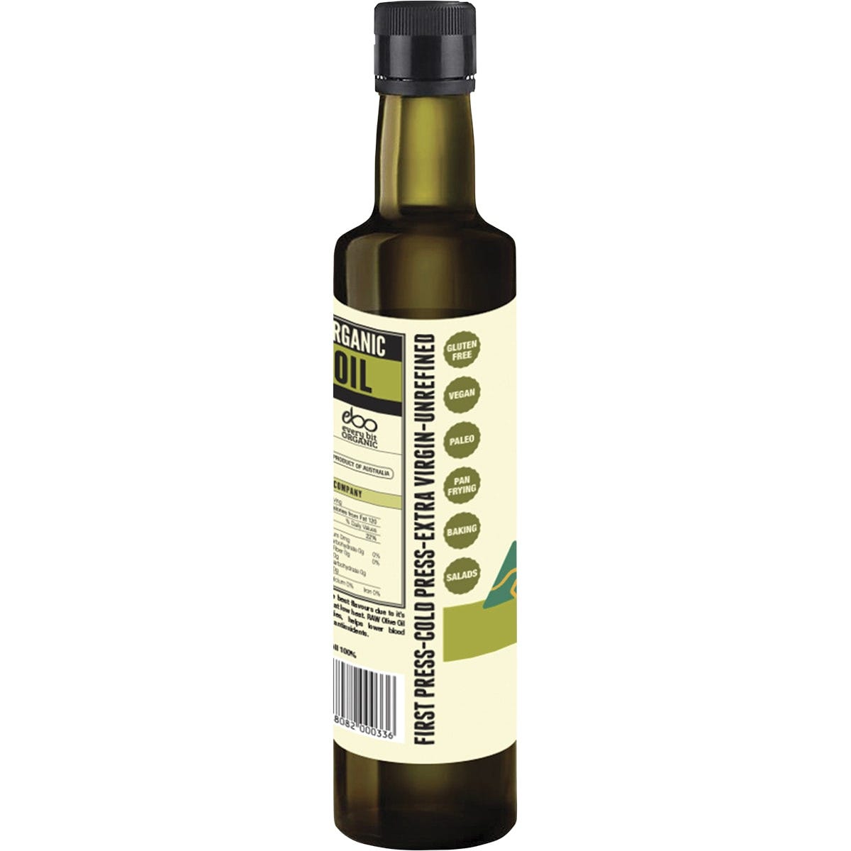 Every Bit Organic Raw Olive Oil Extra Virgin Cold Pressed Unrefined