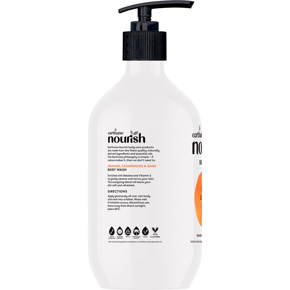 Earthwise Nourish Body Wash Orange, Cedarwood & Sage