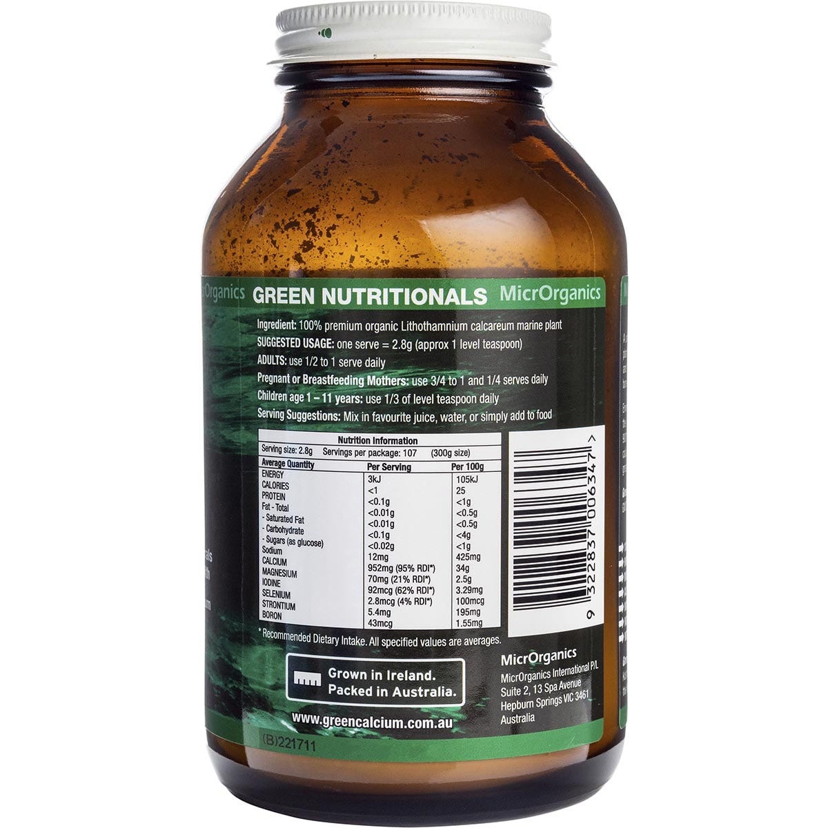 Green Nutritionals Green Calcium Powder 950mg