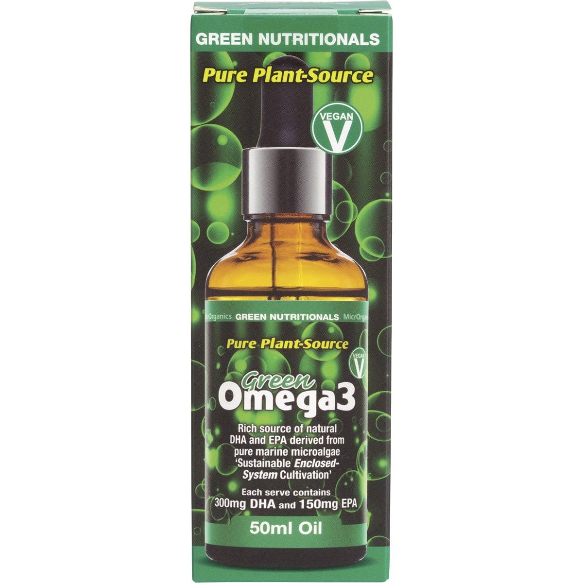 Green Nutritionals Green Omega3 Vegan Drops 300mg DHA+150mg EPA