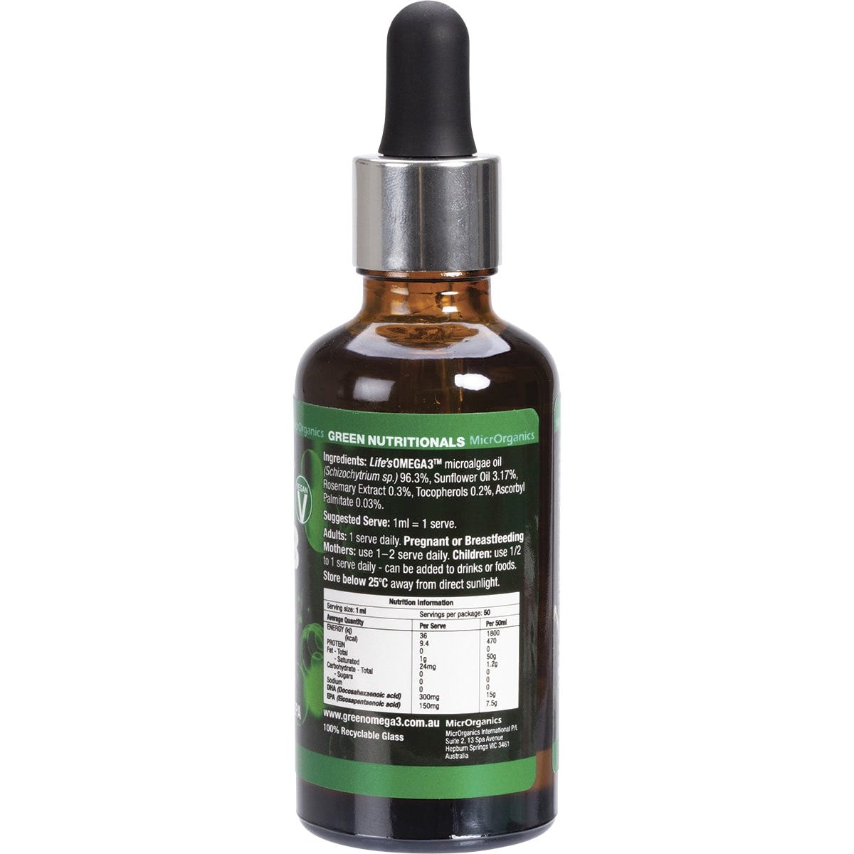 Green Nutritionals Green Omega3 Vegan Drops 300mg DHA+150mg EPA