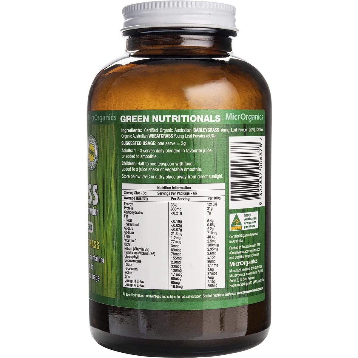 Green Nutritionals Organic Supergrass Powder