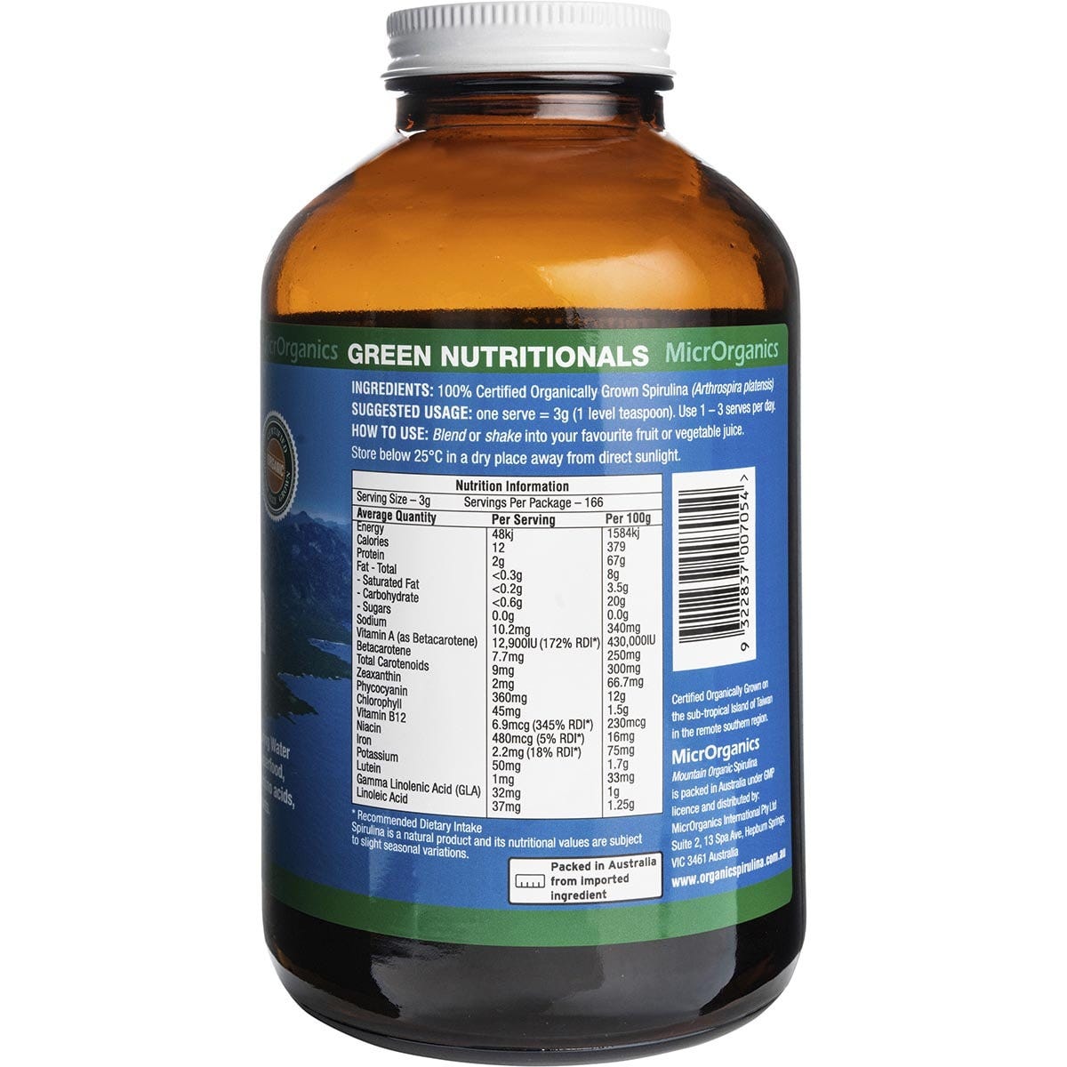 Green Nutritionals Mountain Organic Spirulina Powder