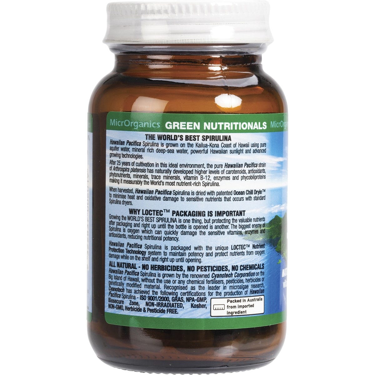 Green Nutritionals Hawaiian Pacifica Spirulina Tablets 500mg