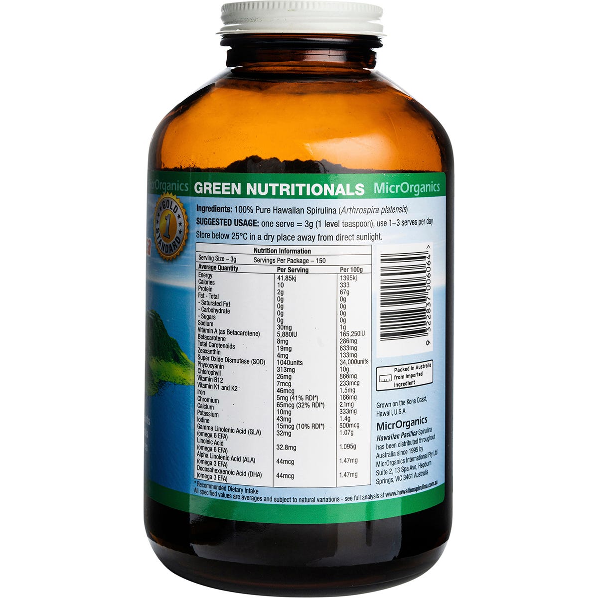 Green Nutritionals Hawaiian Pacifica Spirulina Powder