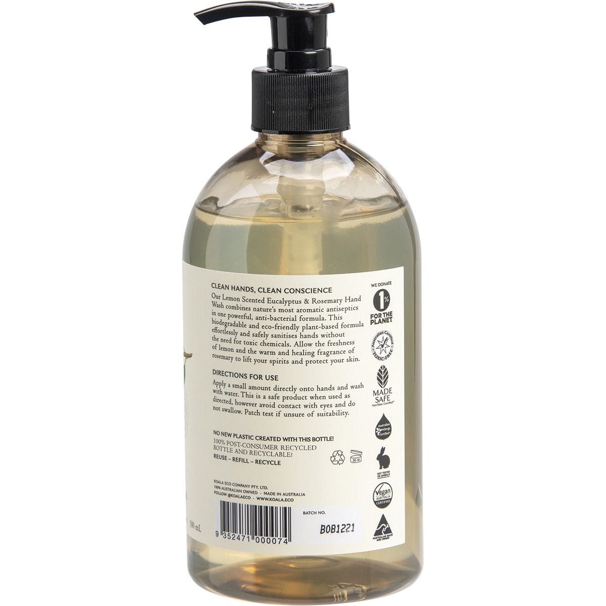 Koala Eco Hand Wash Lemon Scented Eucalyptus & Rosemary