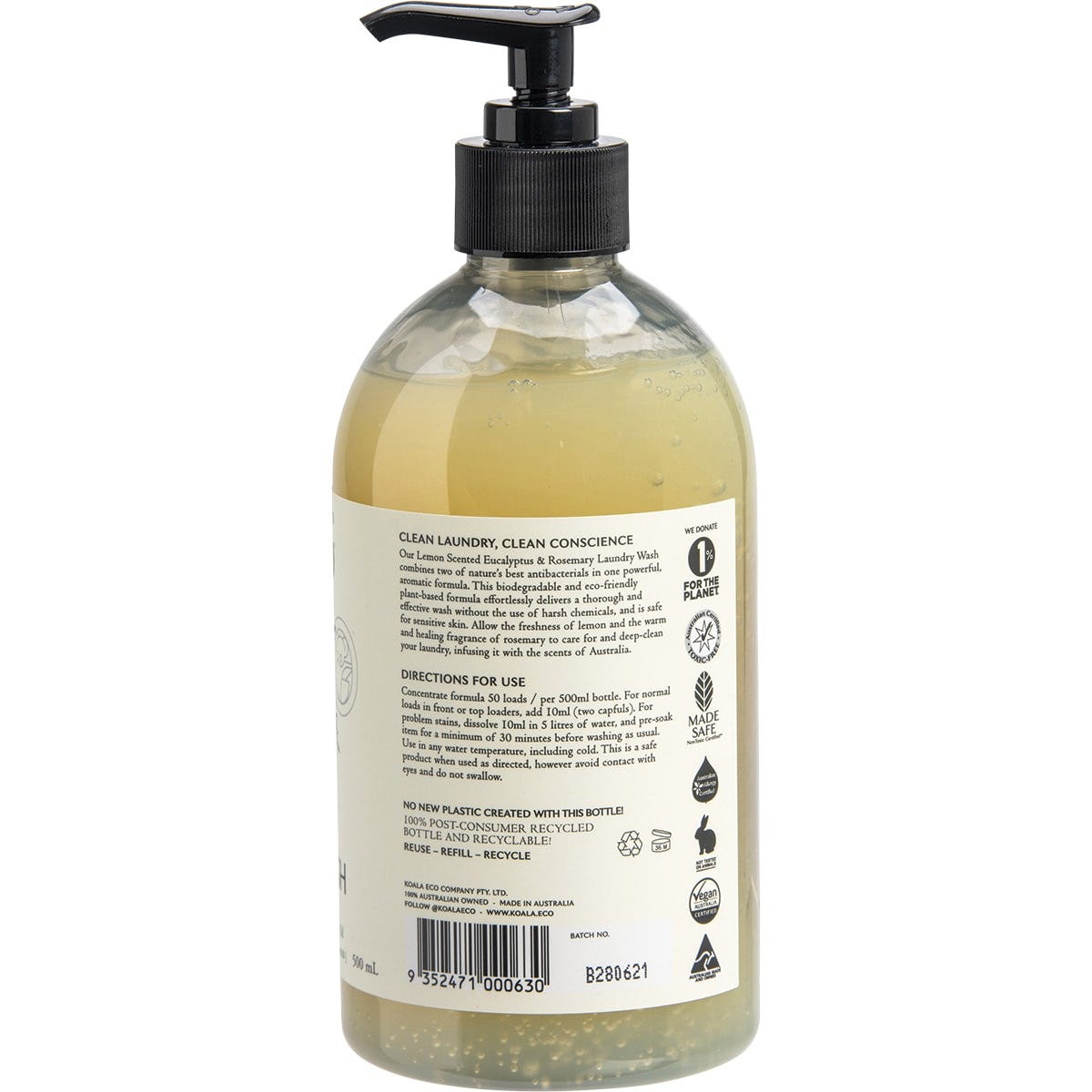 Koala Eco Laundry Liquid Lemon Scented Eucalyptus & Rosemary