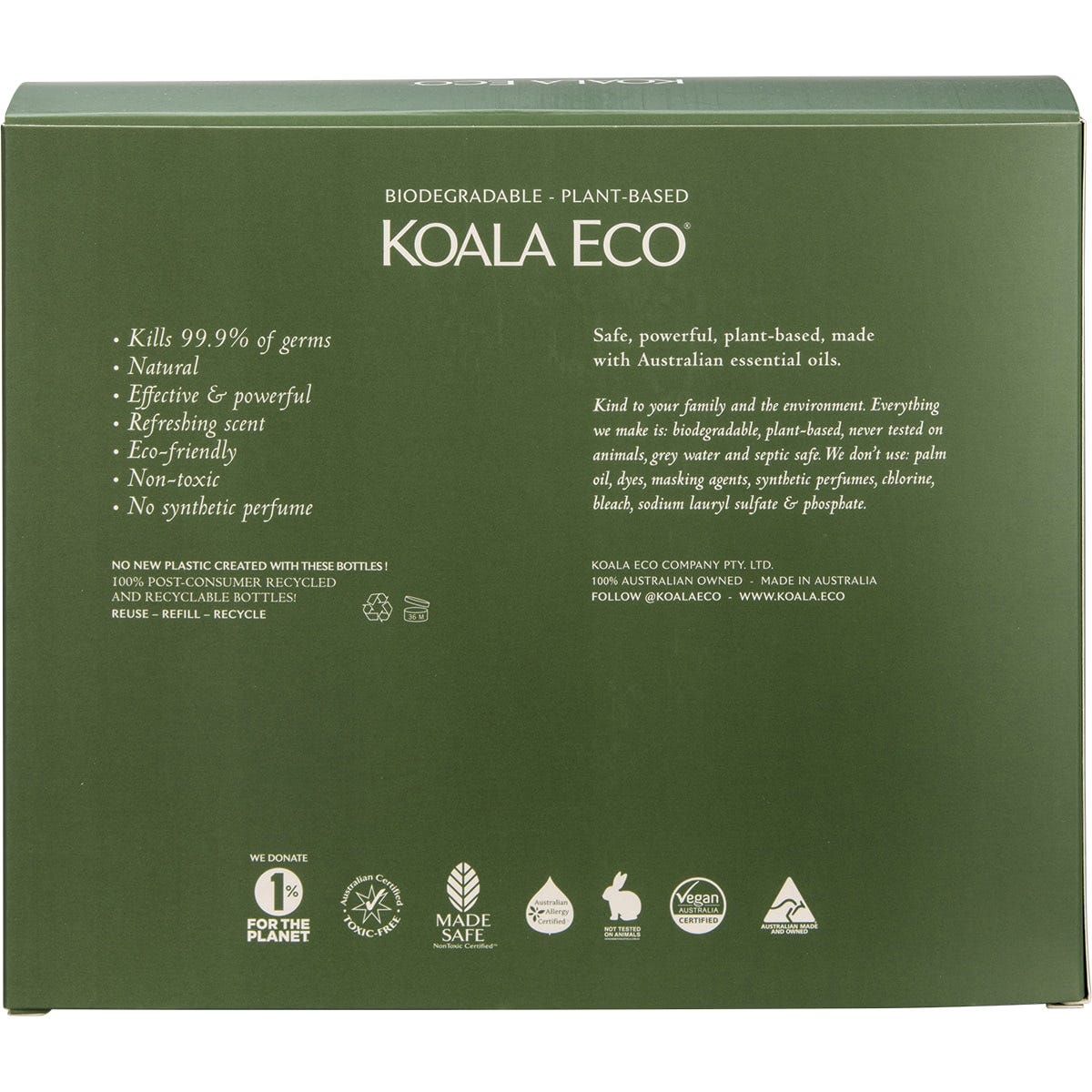 Koala Eco Clean & Safe Gift Pack Sanitiser, H/Wash, Fruit & Veg Wash