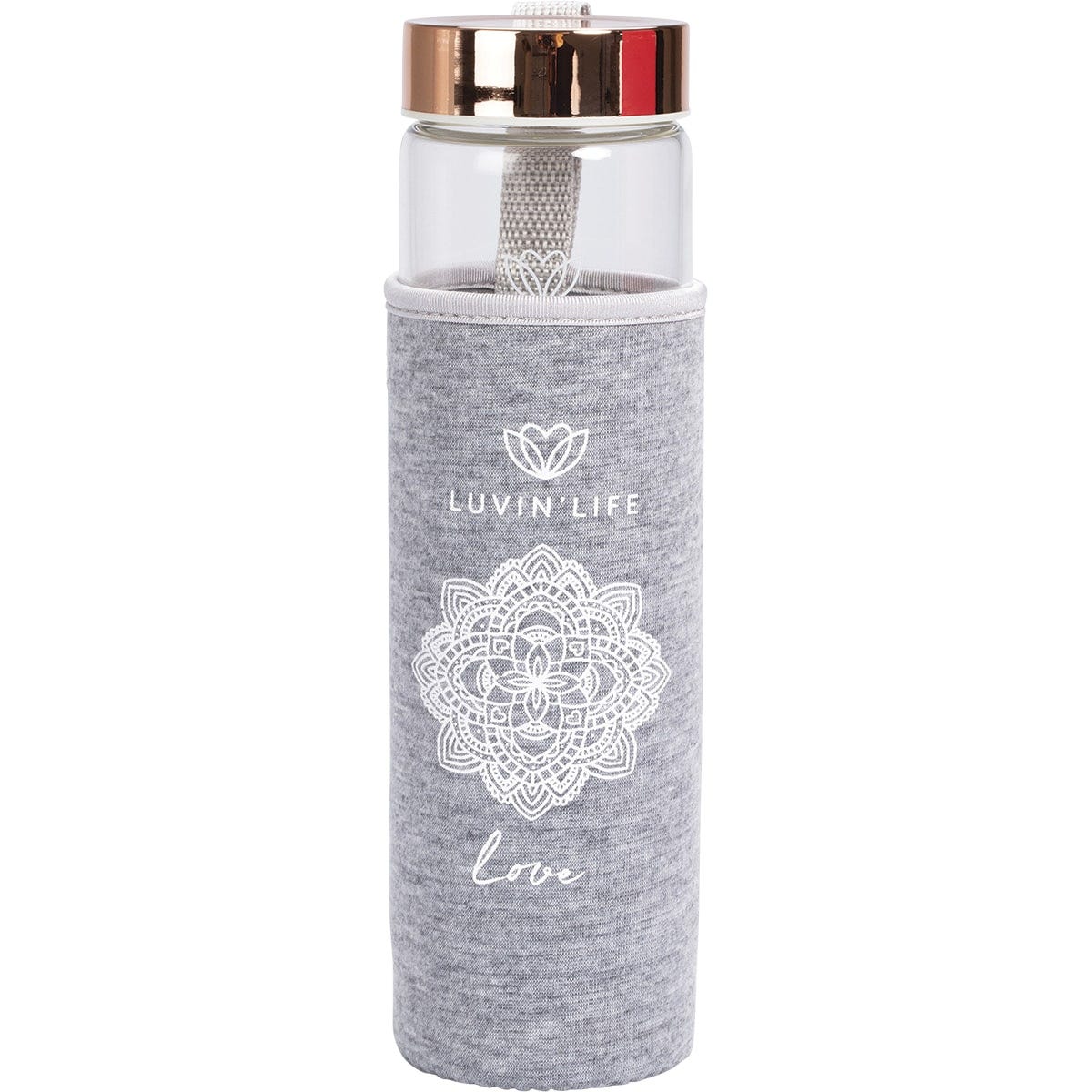 Luvin Life Crystal Water Bottle Rose Quartz Love