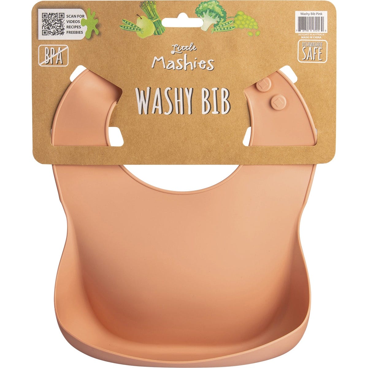 Silicone Washy Bib Blush Pink