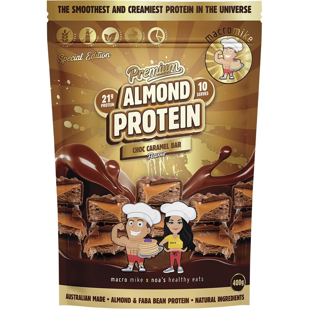 Premium Almond Protein Choc Caramel Bar