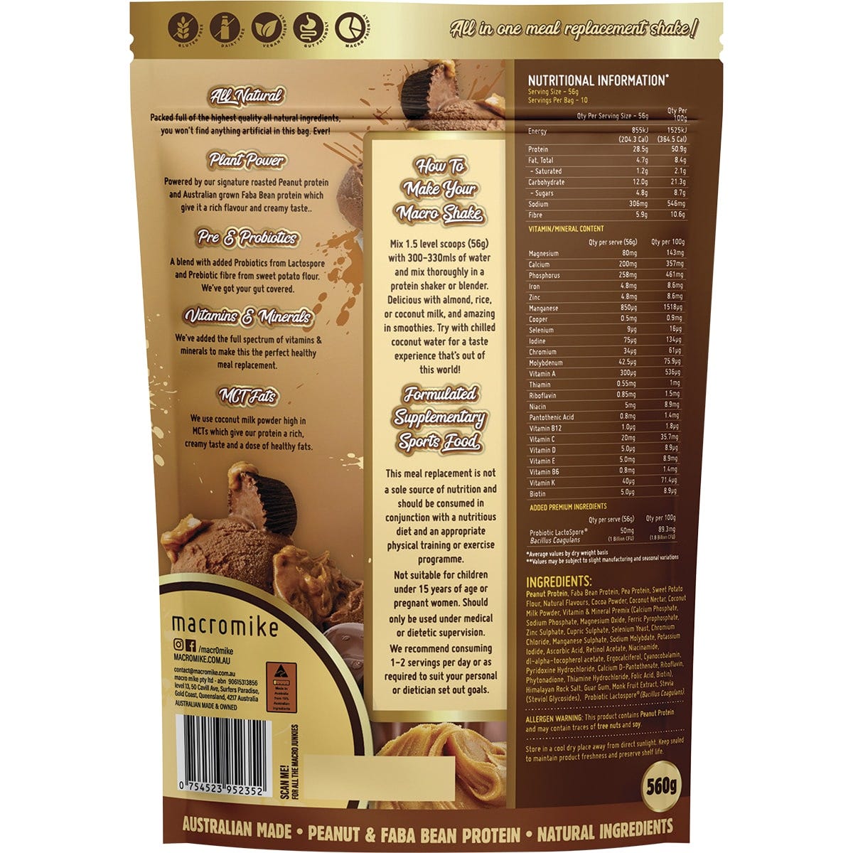 Macro Mike The Macro Shake Meal Replacement Choc PB Swirl