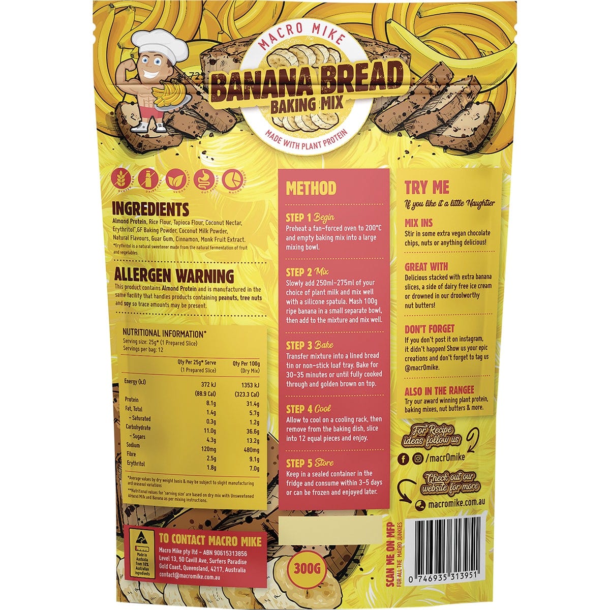 Macro Mike Banana Bread Baking Mix Almond Protein