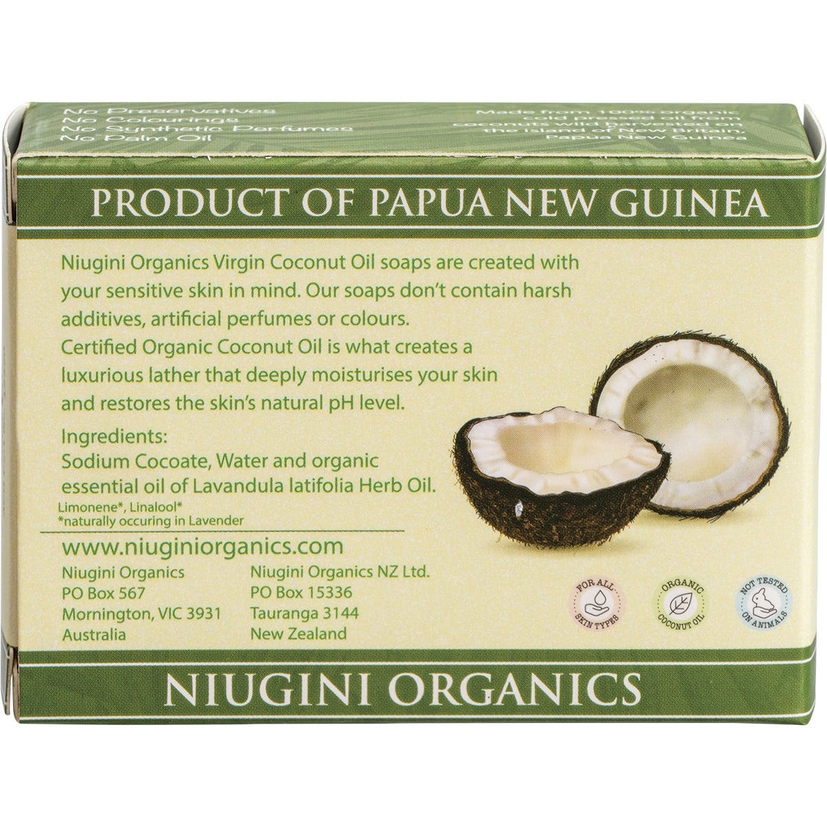 Niugini Organics Virgin Coconut Oil Soap Lavender