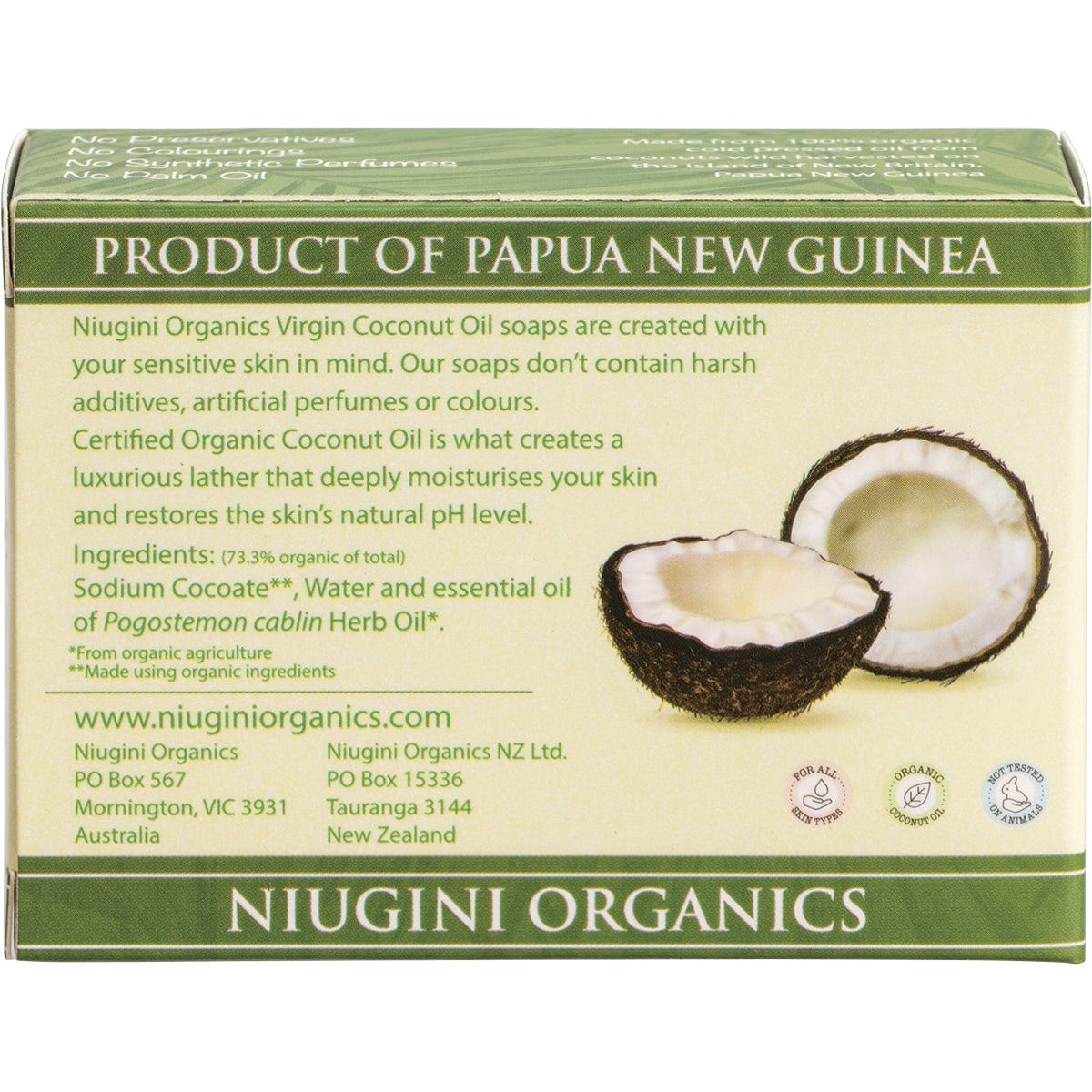 Niugini Organics Virgin Coconut Oil Soap Patchouli