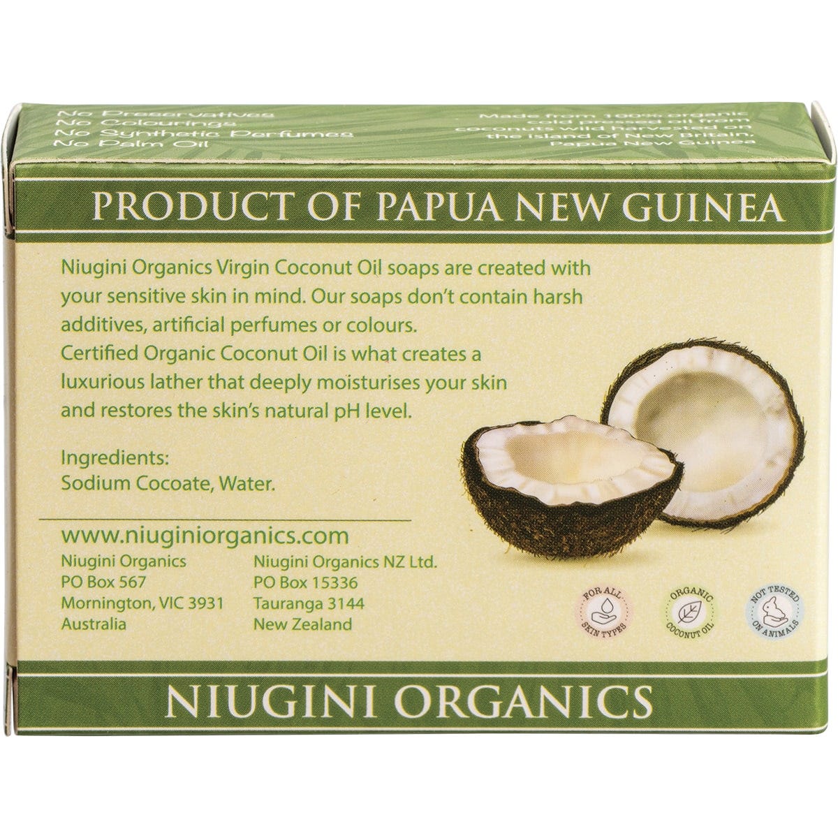 Niugini Organics Virgin Coconut Oil Soap Pure (Unscented)