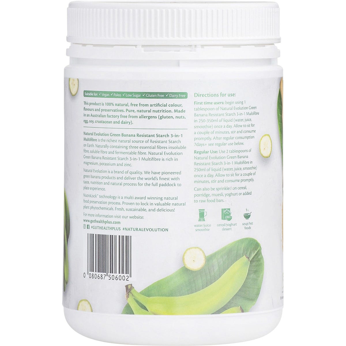 Natural Evolution GH+ Green Banana Resistant Starch 3-in-1 Multifibre ...