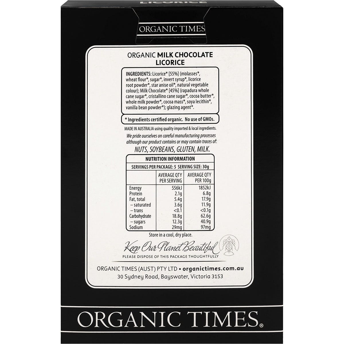 Organic Times Milk Chocolate Licorice