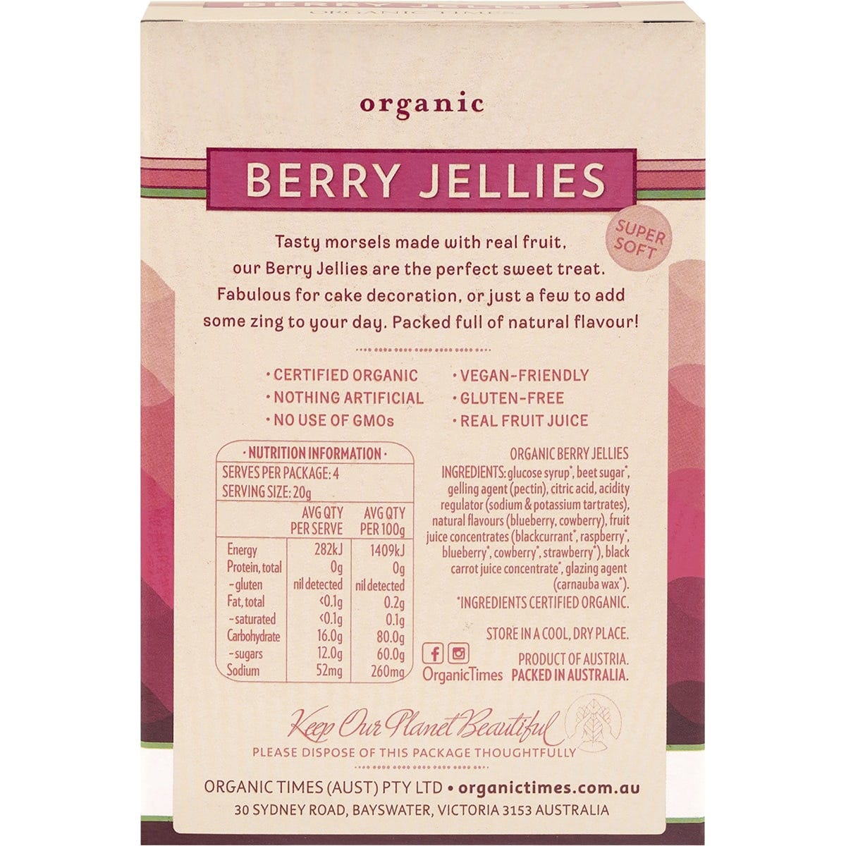 Organic Times Berry Jellies