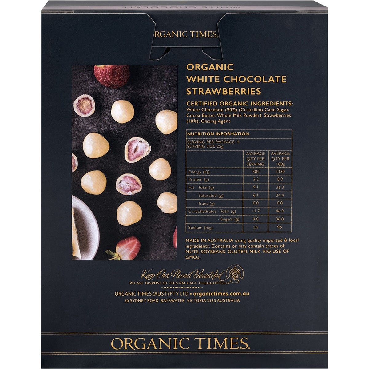 Organic Times White Chocolate Strawberries