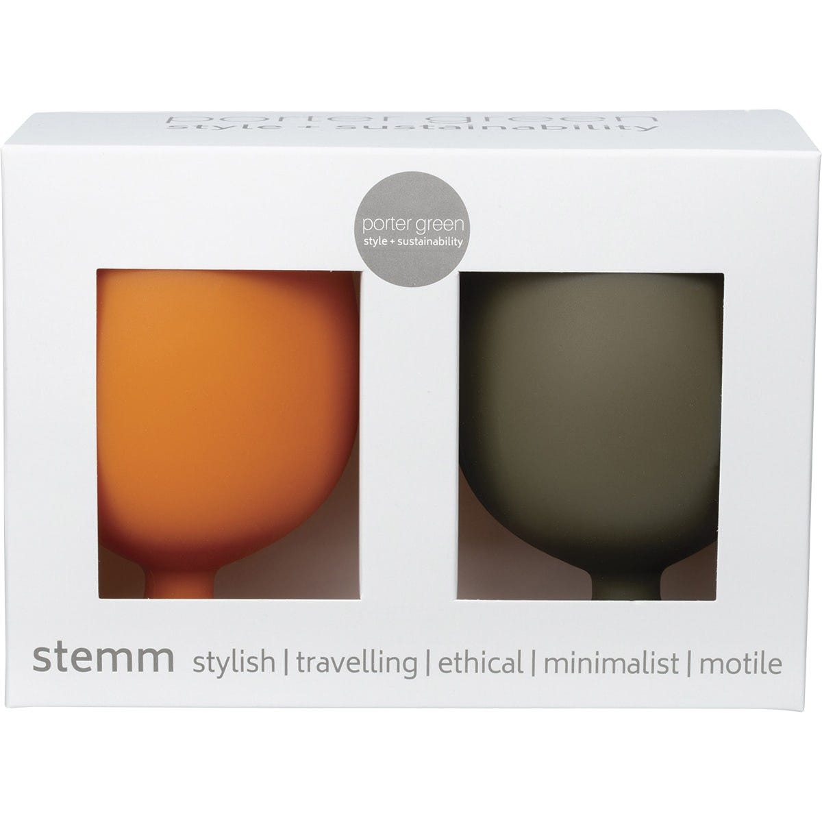 Porter Green Stemm Silicone Wine Glass Set Chepstow