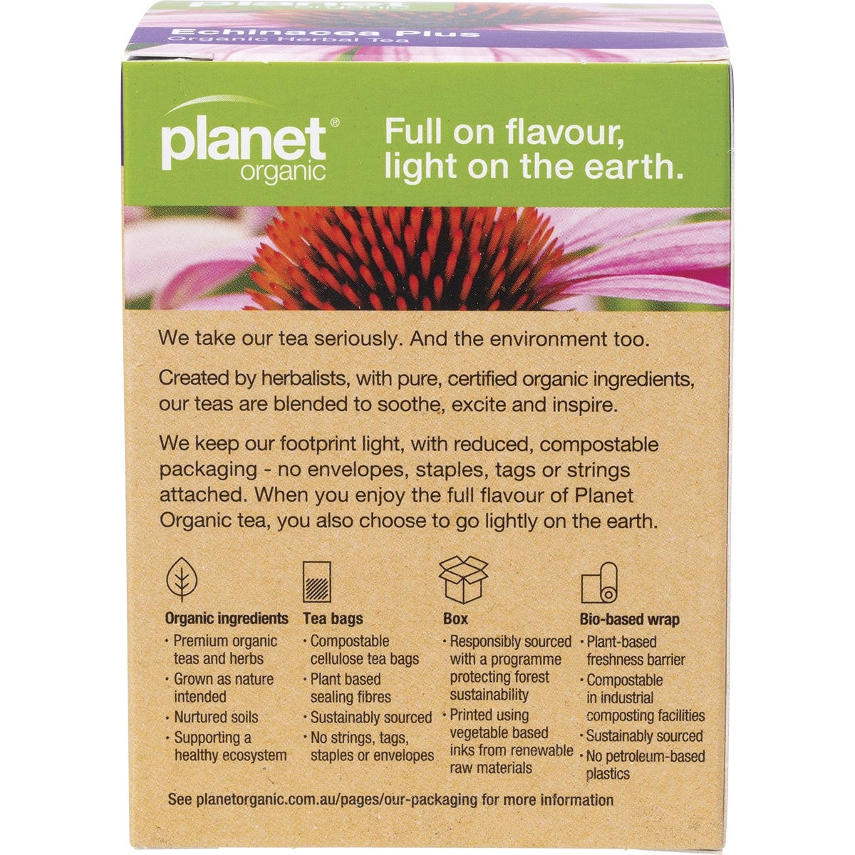 Planet Organic Herbal Tea Bags Echinacea Plus