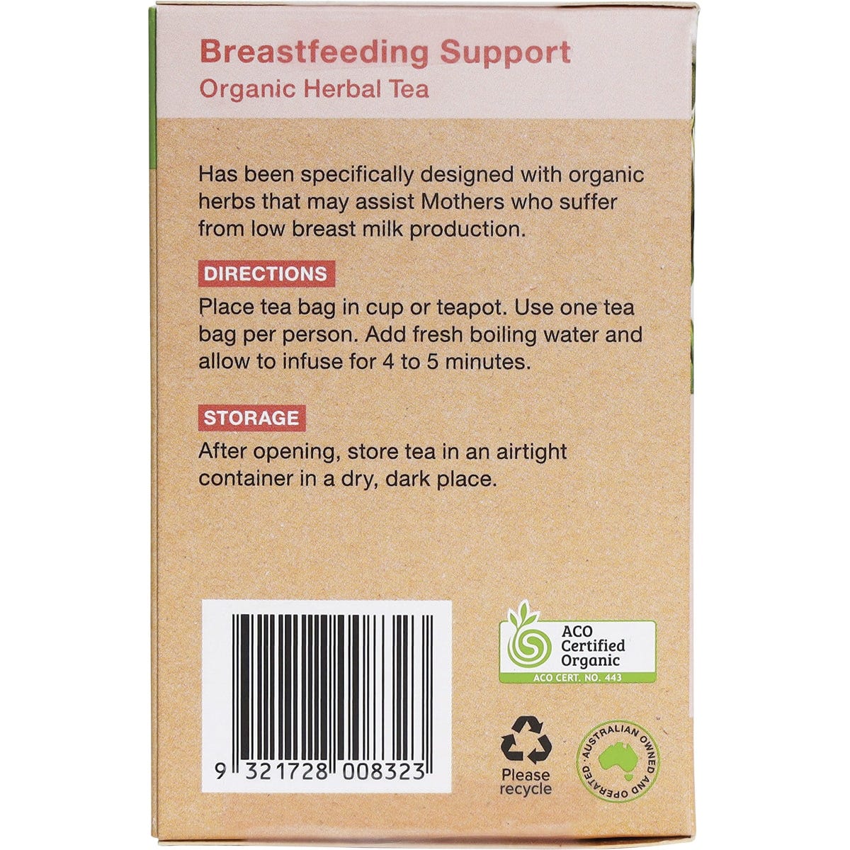 Planet Organic Herbal Tea Bags New Mother's Breastfeeding Support