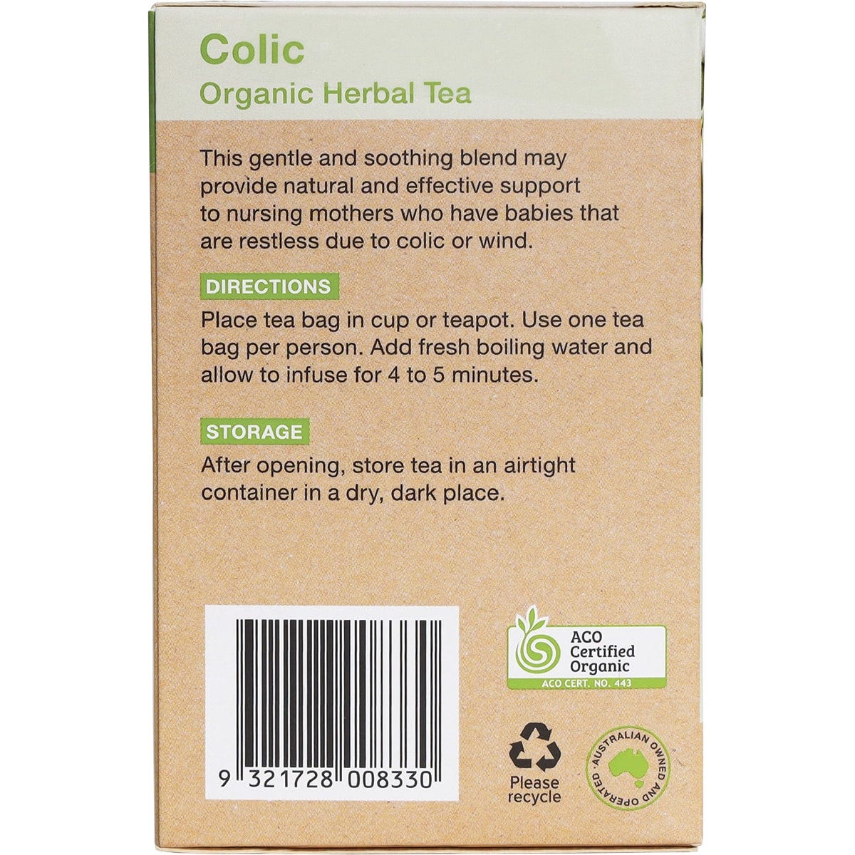 Planet Organic Herbal Tea Bags New Mother's Colic Tea