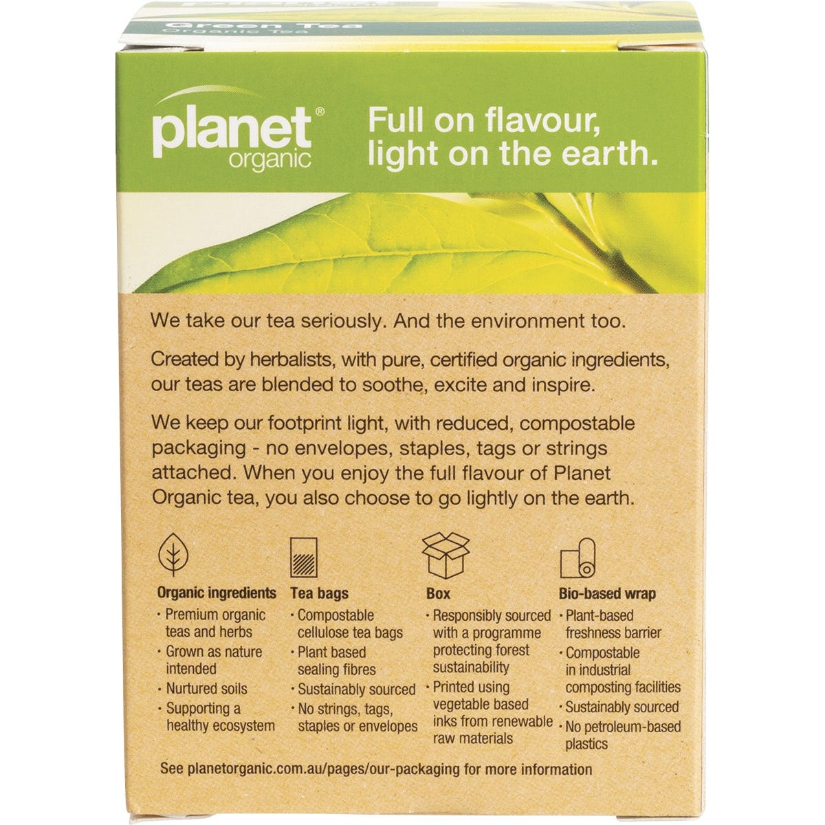 Planet Organic Herbal Tea Bags Green Tea