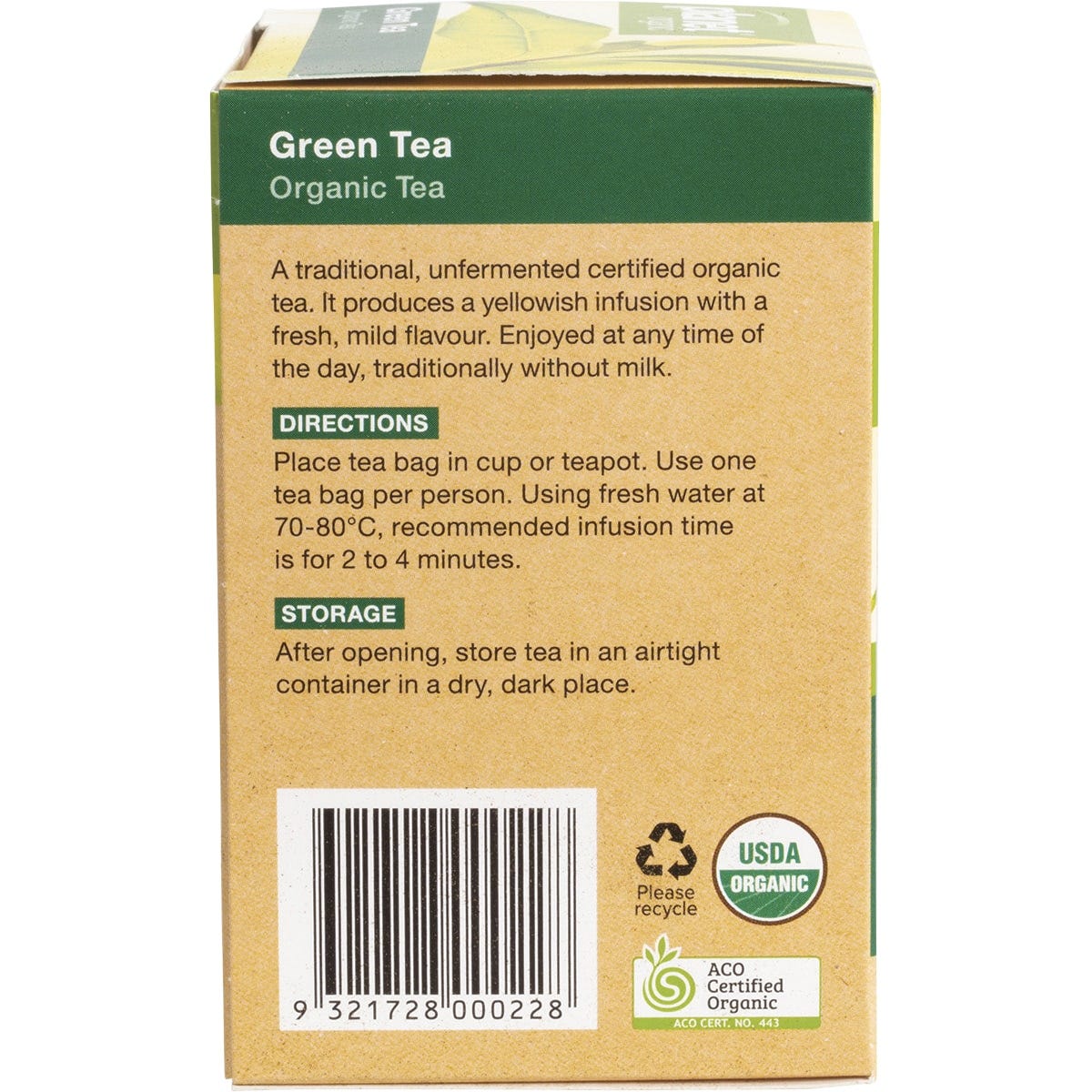 Planet Organic Herbal Tea Bags Green Tea