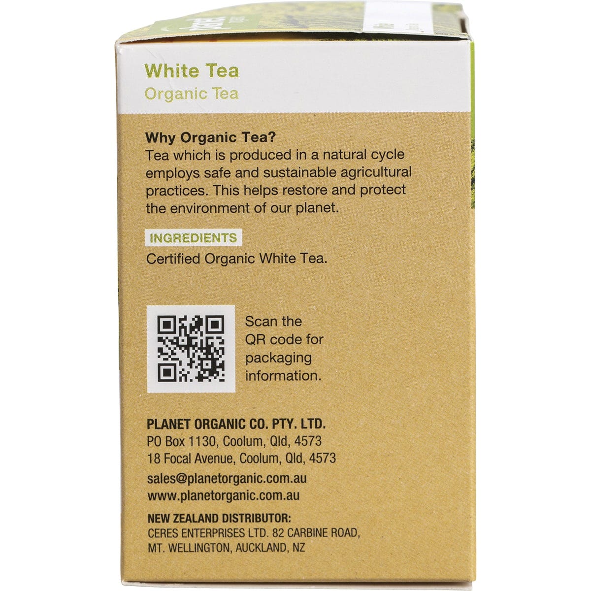 Planet Organic Herbal Tea Bags White Tea