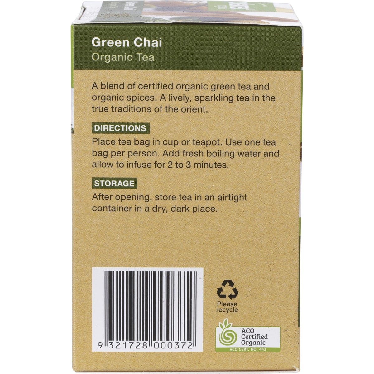 Planet Organic Herbal Tea Bags Green Chai