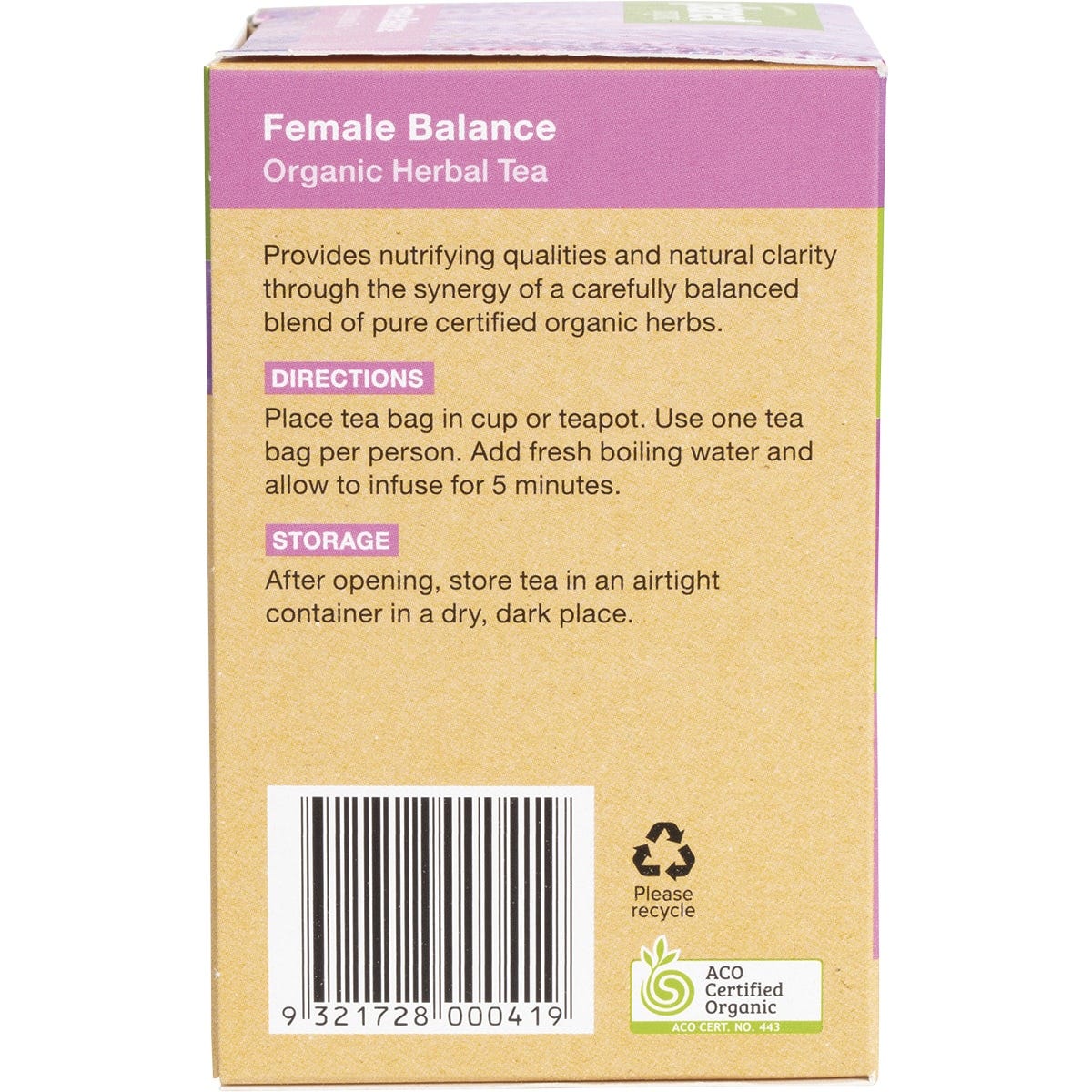 Planet Organic Herbal Tea Bags Female Balance