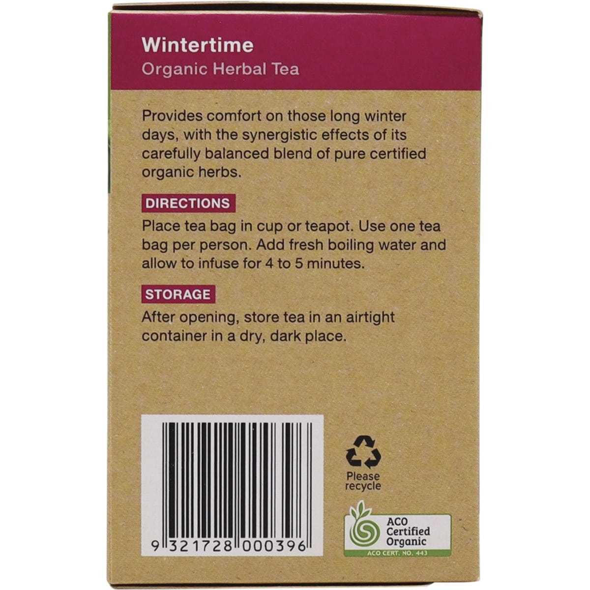 Planet Organic Herbal Tea Bags Wintertime