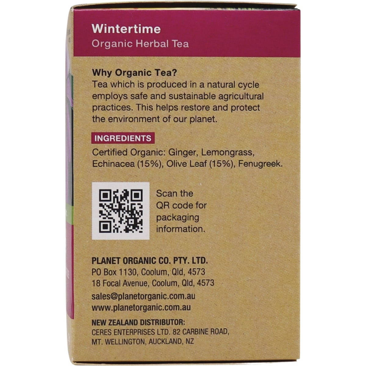 Planet Organic Herbal Tea Bags Wintertime