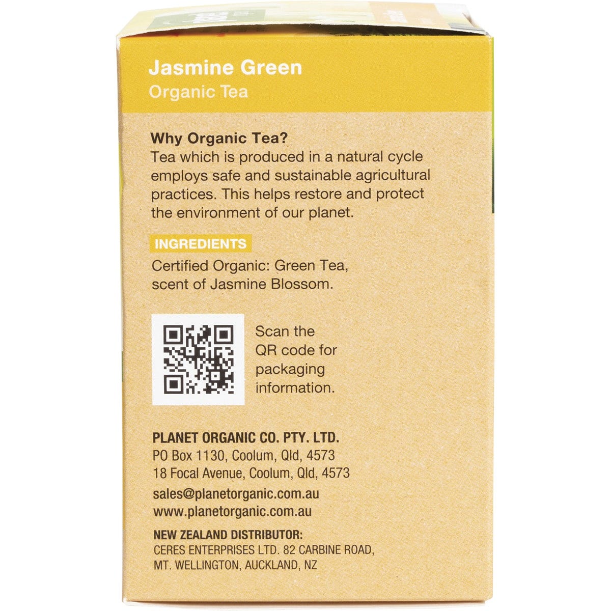 Planet Organic Herbal Tea Bags Jasmine Green