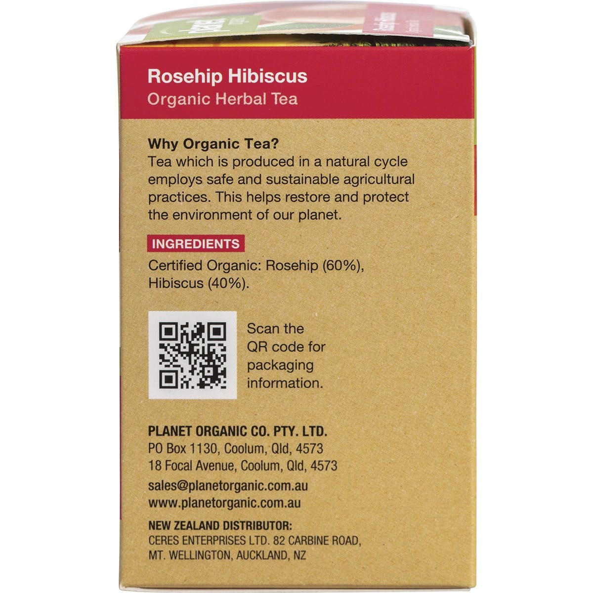 Planet Organic Herbal Tea Bags Rosehip & Hibiscus