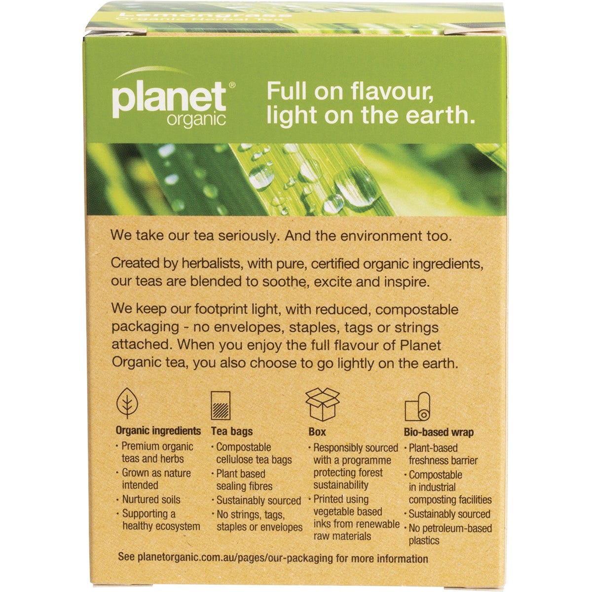 Planet Organic Herbal Tea Bags Lemongrass