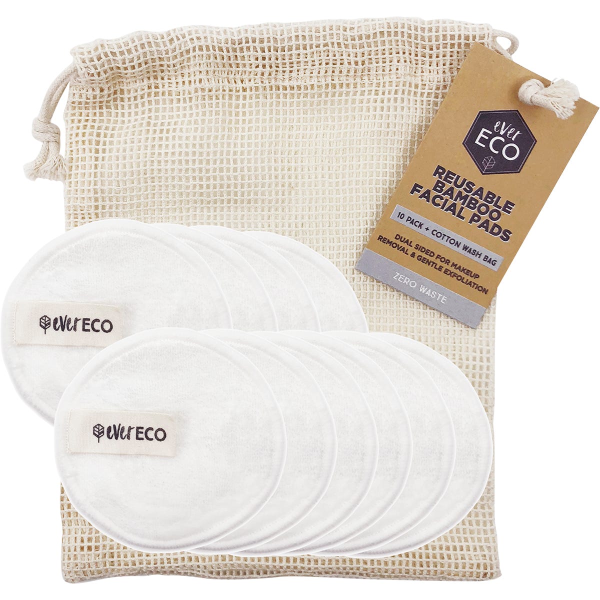 Reusable Bamboo Facial Pads White