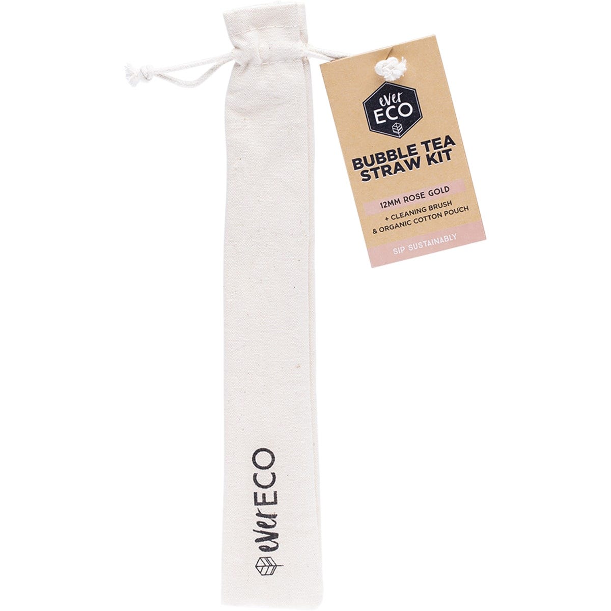 Ever Eco Bubble Tea Straw Kit Straight Rose Gold