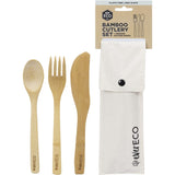 Bamboo Cutlery Set with Organic Cotton Pouch