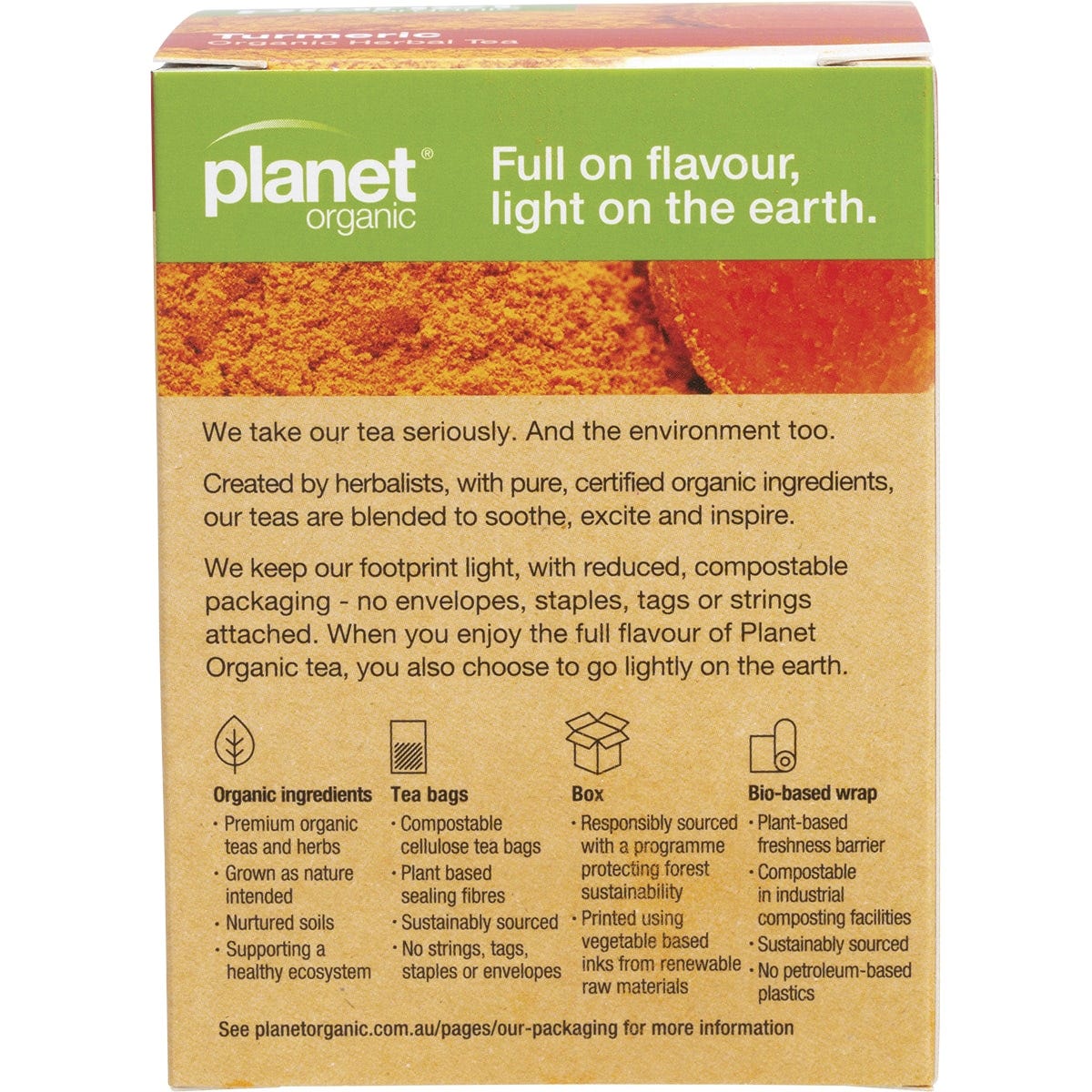 Planet Organic Herbal Tea Bags Turmeric