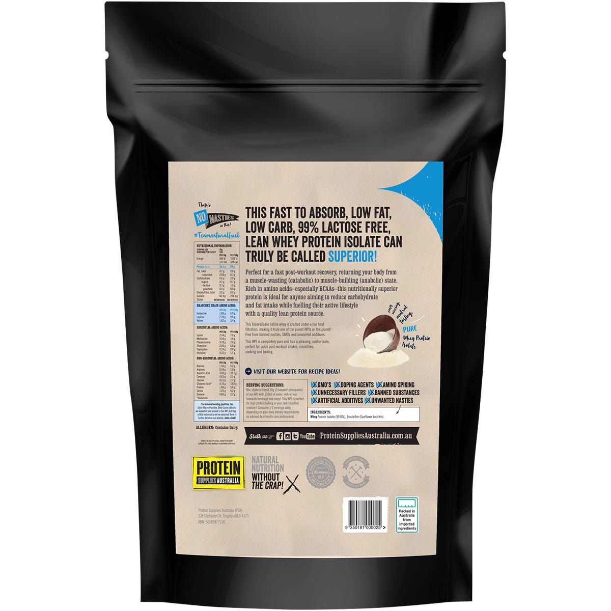 Protein Supplies Australia WPI Whey Protein Isolate Pure